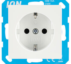 ION INDUSTRIES V1/J1 contactdoos inbouw - 1-voudig - randaarde - met aanraakbeveiliging - 71 x 71 x 32 mm - Alpin Wit