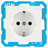 V1/J1 contactdoos inbouw - 1-voudig - randaarde - met aanraakbeveiliging - 71 x 71 x 32 mm - Alpin Wit