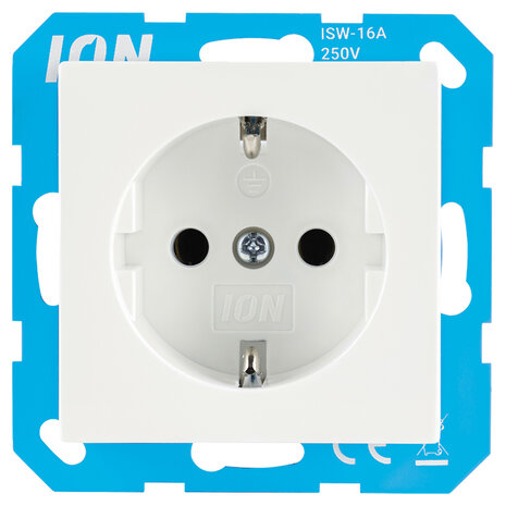 ION INDUSTRIES V1/J1 contactdoos inbouw - 1-voudig - randaarde - 71 x 71 x 32 mm - Alpin Wit ION INDUSTRIES V1/J1 contactdoos inbouw - 1-voudig - randaarde - 71 x 71 x 32 mm - Alpin Wit