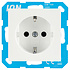 V1/J1 contactdoos inbouw - 1-voudig - randaarde - 71 x 71 x 32 mm - Alpin Wit