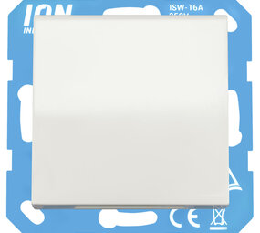 ION INDUSTRIES V1/J1 contactdoos inbouw - 1-voudig - randaarde - met klep - IP44 - 71 x 71 x 32 mm - Alpin Wit