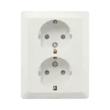 ION INDUSTRIES Contactdoos inbouw/opbouw - 2-voudig - randaarde - Alpin Wit