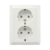 ION INDUSTRIES Contactdoos inbouw/opbouw - 2-voudig - randaarde - Alpin Wit