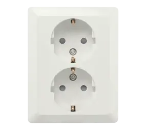 ION INDUSTRIES Contactdoos inbouw/opbouw - 2-voudig - randaarde - Alpin Wit