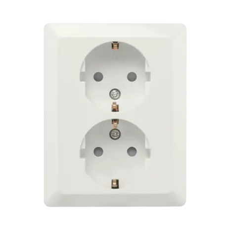 ION INDUSTRIES Contactdoos inbouw/opbouw - 2-voudig - randaarde - Alpin Wit ION INDUSTRIES Contactdoos inbouw/opbouw - 2-voudig - randaarde - Alpin Wit