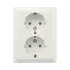 Contactdoos inbouw/opbouw - 2-voudig - randaarde - Alpin Wit