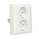 ION INDUSTRIES Contactdoos inbouw/opbouw - 2-voudig - randaarde - Alpin Wit ION INDUSTRIES Contactdoos inbouw/opbouw - 2-voudig - randaarde - Alpin Wit