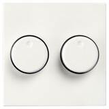 ION INDUSTRIES V1/J1 centraalplaat met knop - duo dimmer - 55 x 55 mm - Alpin Wit