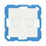 ION INDUSTRIES Modular Jack 2-voudig met Centraalplaat V1/J1 | Alpin Wit