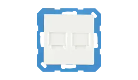 ION INDUSTRIES Modular Jack 2-voudig met Centraalplaat V1/J1 | Alpin Wit