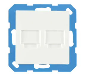 ION INDUSTRIES Modular Jack 2-voudig met Centraalplaat V1/J1 | Alpin Wit
