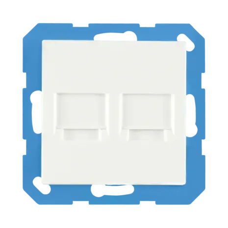 ION INDUSTRIES Modular Jack 2-voudig met Centraalplaat V1/J1 | Alpin Wit