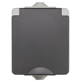 ION INDUSTRIES Contactdoos spatwaterdicht - opbouw - 1-voudig - randaarde - IP55 - grijs