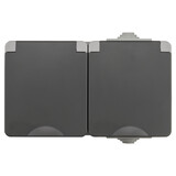 ION INDUSTRIES Contactdoos spatwaterdicht - opbouw - 2-voudig - randaarde - IP55 - grijs ION INDUSTRIES Contactdoos spatwaterdicht - opbouw - 2-voudig - randaarde - IP55 - grijs