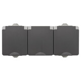 ION INDUSTRIES Contactdoos spatwaterdicht - opbouw - 3-voudig - randaarde - IP55 - grijs