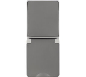 ION INDUSTRIES Combinatie spatwaterdicht - opbouw - wissel - randaarde - verticaal - IP55 - grijs