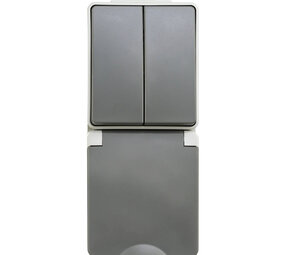 ION INDUSTRIES Combinatie spatwaterdicht - opbouw - serie - randaarde - verticaal - IP55 - grijs