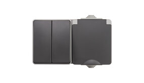 ION INDUSTRIES Combinatie spatwaterdicht - opbouw - serie - randaarde - IP55 - grijs ION INDUSTRIES Combinatie spatwaterdicht - opbouw - serie - randaarde - IP55 - grijs