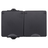 ION INDUSTRIES Buiten Wand Contactdoos 2-voudig - Opbouw RA - IP55 spatwaterdicht | Zwart - Serie 66.946.51