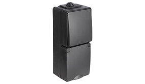 ION INDUSTRIES Combinatie spatwaterdicht - opbouw - wissel - randaarde - verticaal - IP55 - zwart ION INDUSTRIES Combinatie spatwaterdicht - opbouw - wissel - randaarde - verticaal - IP55 - zwart