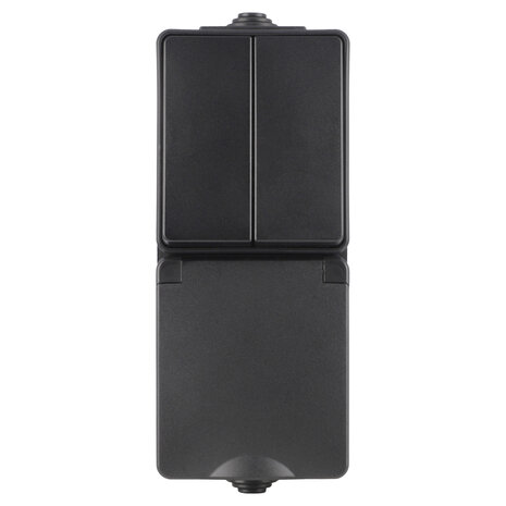 ION INDUSTRIES Combinatie spatwaterdicht - opbouw - serie - randaarde - verticaal - IP55 - zwart ION INDUSTRIES Combinatie spatwaterdicht - opbouw - serie - randaarde - verticaal - IP55 - zwart