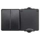 ION INDUSTRIES Combinatie spatwaterdicht - opbouw - serie - randaarde - IP55 - zwart