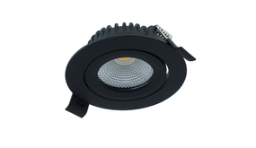 LCB LED Europe  LED Inbouwspot 85mm - IP44 Zwart - 5W 420Lm - 3000K 830 Warm Wit | Geschikt voor badkamer Zaagmaat 75mm - Dimbaar 230v