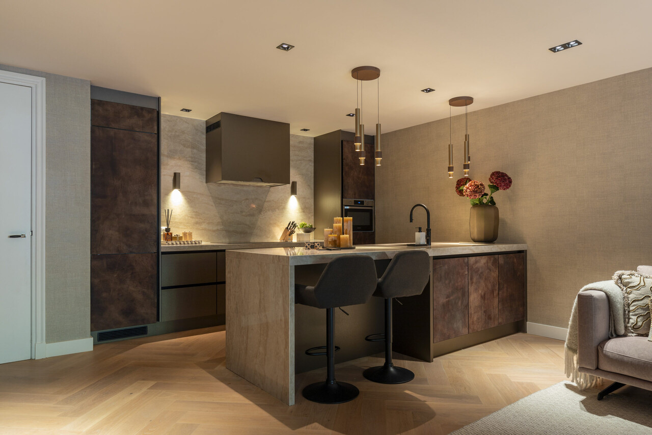 Lucide LED Hanglamp Dimbaar - Margary Brons Koper - 5 Lichts 21W - 2700K warm wit licht - 3 Jaar garantie