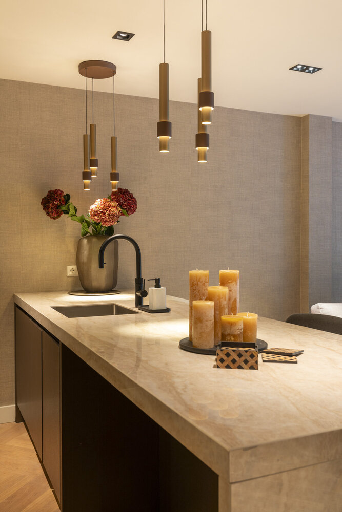 Lucide LED Hanglamp Dimbaar - Margary Brons Koper - 5 Lichts 21W - 2700K warm wit licht - 3 Jaar garantie