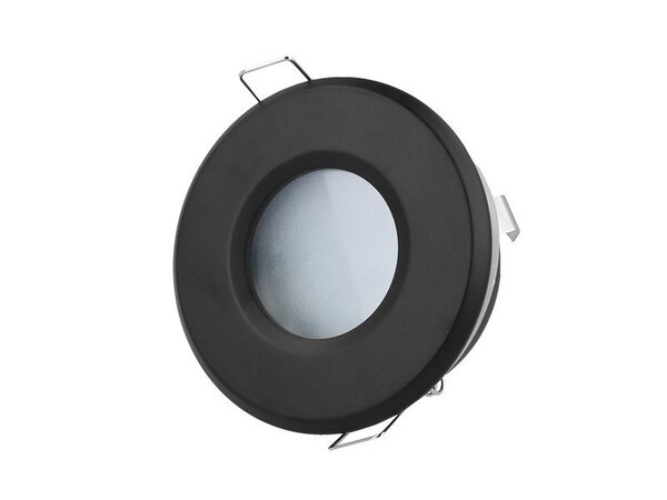 LED inbouwspot zwart rond - Badkamer IP44 - zaagmaat 73mm - buitenmaat 83mm