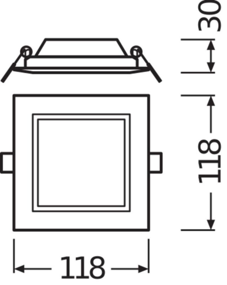 Ledvance Zakelijk: Professionele LED Verlichting & Armaturen LED Downlight Slim Vierkant SQ105 6W 420lm 120D - 830 Warm Wit