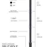 LED line verlichting - Betaalbare Professionele LED Oplossingen Straatlantarenpaal - zwart - 3meter - kop 60mm