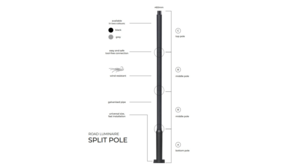 LED line verlichting - Betaalbare Professionele LED Oplossingen Straatlantarenpaal - zwart - 3meter - kop 60mm