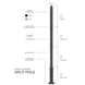 LED line Straatlantarenpaal - zwart - 3meter - kop 60mm LED line Straatlantarenpaal - zwart - 3meter - kop 60mm