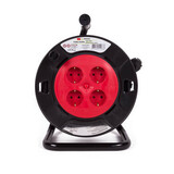 Technik Kabelhaspel 15m - 4-voudig met randaarde -  3x1.5mm2 - zwart