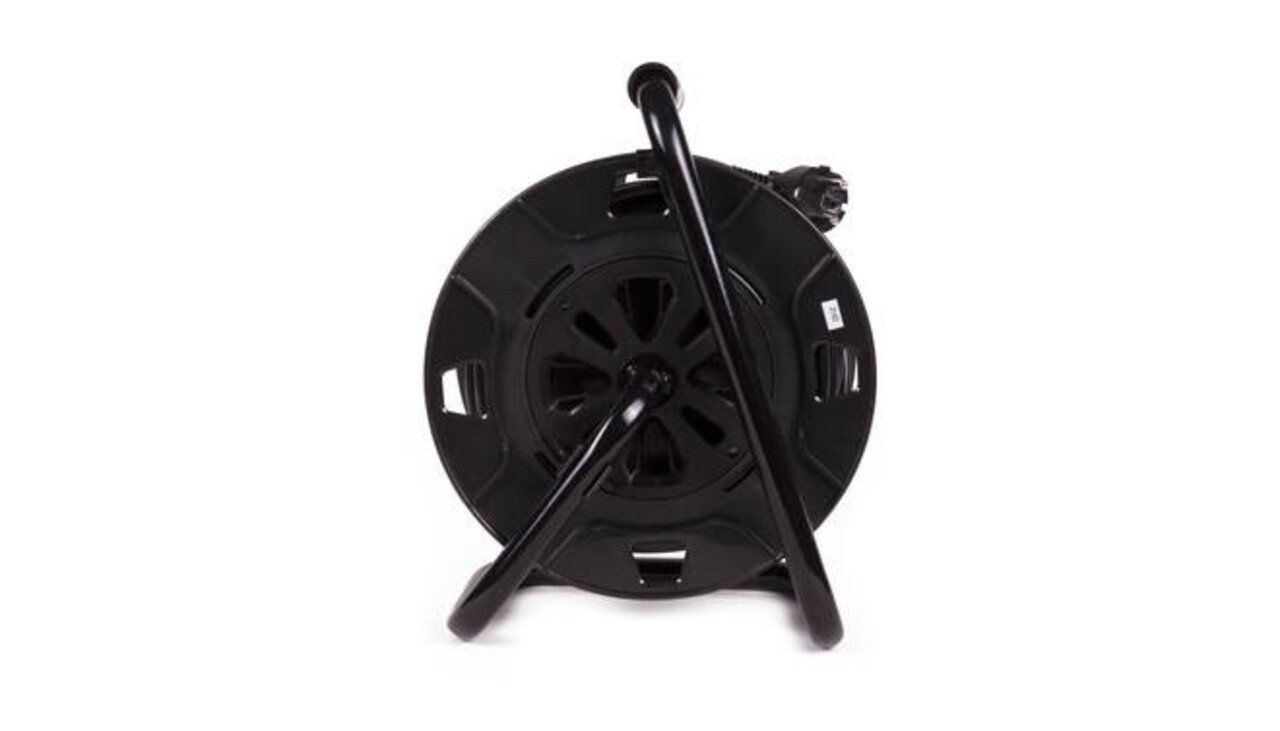 Technik Kabelhaspel 15m - 4-voudig met randaarde - 3x1.5mm2 - zwart Technik Kabelhaspel 15m - 4-voudig met randaarde - 3x1.5mm2 - zwart