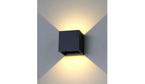 Artdelight LED Wandlamp IP54 - Cube 100MM - Zwart Aluminium - 6W 500Lm - 2700K 827 Warm Wit | Dimbaar - Up and Downlight verstelbare lichtspreiding