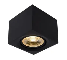 Lucide LED Plafondspot Vierkant - 12CM - Fedler Matt Zwart - AR111 GU10 Fitting - 12W 820LM - DTW Dimtone 3000K - 2200K | Dimbaar
