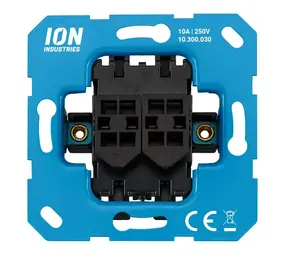 ION INDUSTRIES Wipschakelaar Dubbel - 2-polig - Mat Zwart  10.300.030