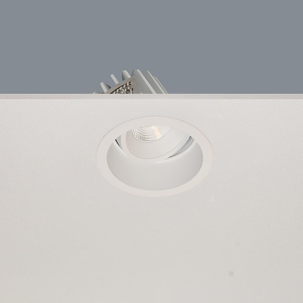 LCB LED Europe  LED Inbouwspot IP44 - RIBS 83mm - Wit - 10W 1100lm - 2700K 827 Warm Wit