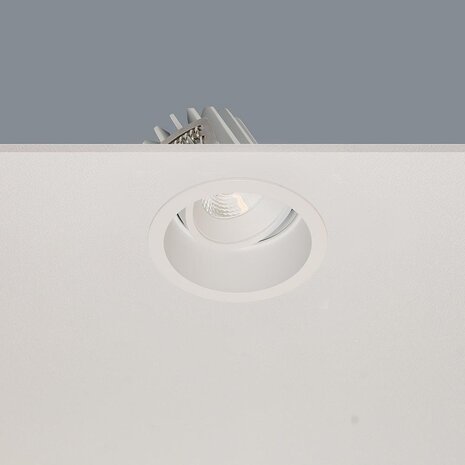 LCB LED LED Inbouwspot IP44 - RIBS 83mm - Wit - 10W 1100lm - 2700K 827 Warm Wit