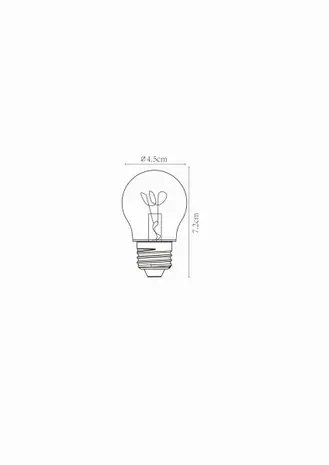 Lucide LED Filament lamp Dimbaar - E27 Fitting - G45 Ø 4,5 cm - Amber Glas - 3W 290Lm - 2200K Extra Warm Wit | Triac Dimbaar - 2 jaar Garantie Lucide LED Filament lamp Dimbaar - E27 Fitting - G45 Ø 4,5 cm - Amber Glas - 3W 290Lm - 2200K Extra Warm Wit | Triac Dimbaar - 2 jaar Garantie