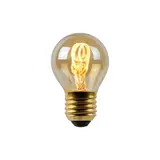 Lucide LED Filament lamp Dimbaar - E27 Fitting - G45 Ø 4,5 cm - Amber Glas - 3W 290Lm - 2200K Extra Warm Wit | Triac Dimbaar - 2 jaar Garantie