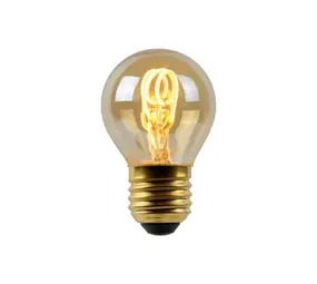Lucide LED Filament lamp Dimbaar - E27 Fitting - G45 Ø 4,5 cm - Amber Glas - 3W 290Lm - 2200K Extra Warm Wit | Triac Dimbaar - 2 jaar Garantie