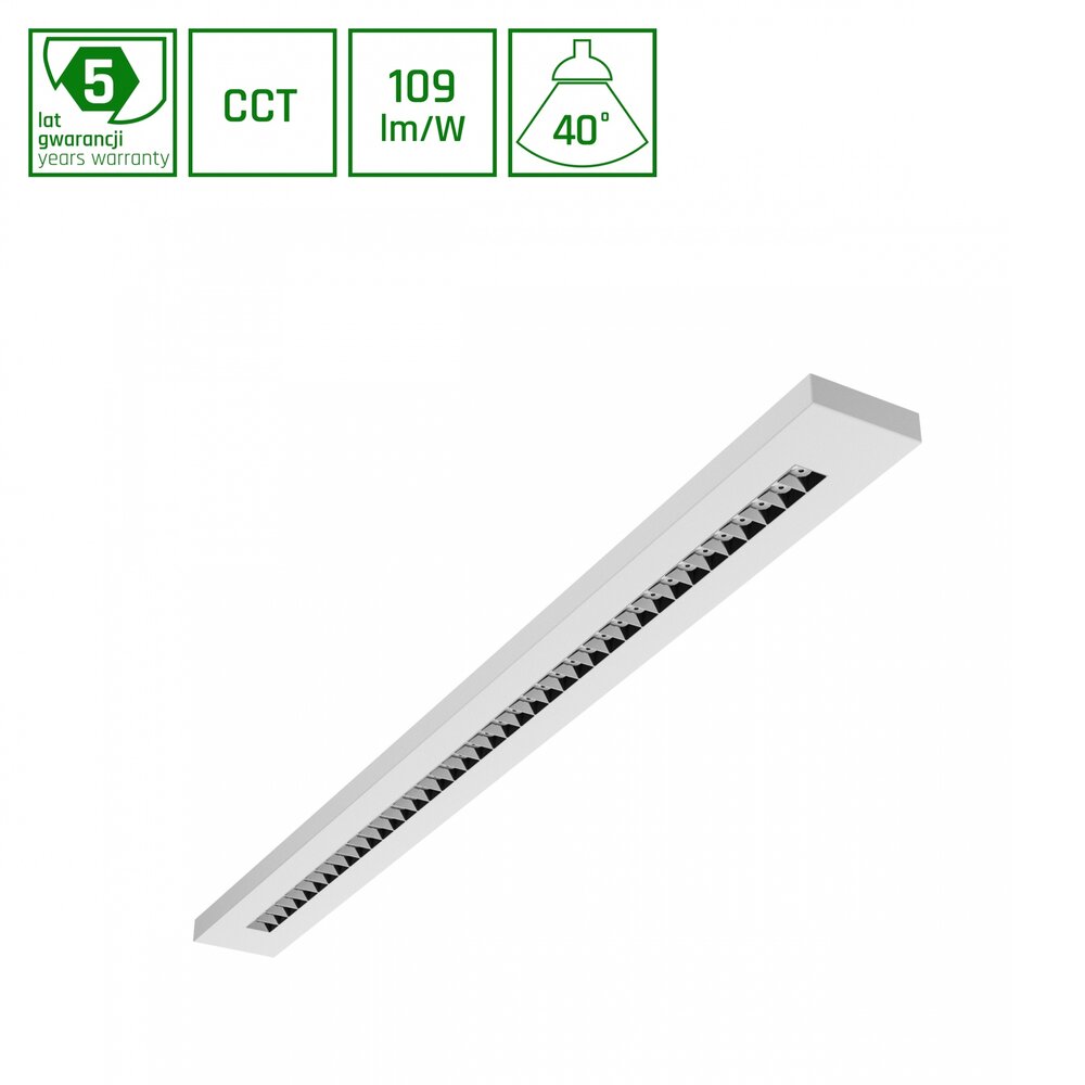 Spectrum voor de installateur LED Pendel Armatuur - Louvre Wit 120CM  | 20-40W 2180-4360Lm  - 3CCT 830-865 Multicolor & Lumen Switch