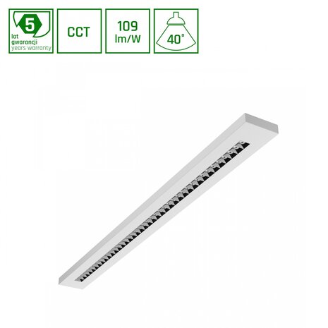 Spectrum voor de installateur LED Pendel Armatuur - Louvre Wit 120CM  | 20-40W 2180-4360Lm  - 3CCT 830-865 Multicolor & Lumen Switch