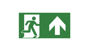 VanLien Noodverlichting: Vluchtwegsignalering  voor de installateur LED Nood armatuur toebehoren - OPTILUX Pictogram - EXIT  UP / Rechtdoor / Boven  | 7TCA091350R1636