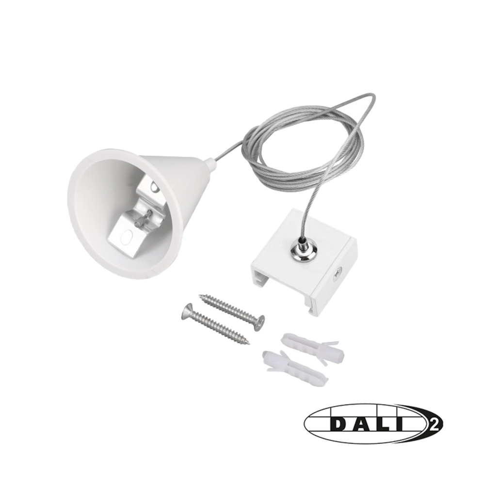 LCB LED Europe 3-Fase DALI Spanningsrail Toebehoren | Pendelset 1.5meter - Wit LCB LED Europe 3-Fase DALI Spanningsrail Toebehoren | Pendelset 1.5meter - Wit