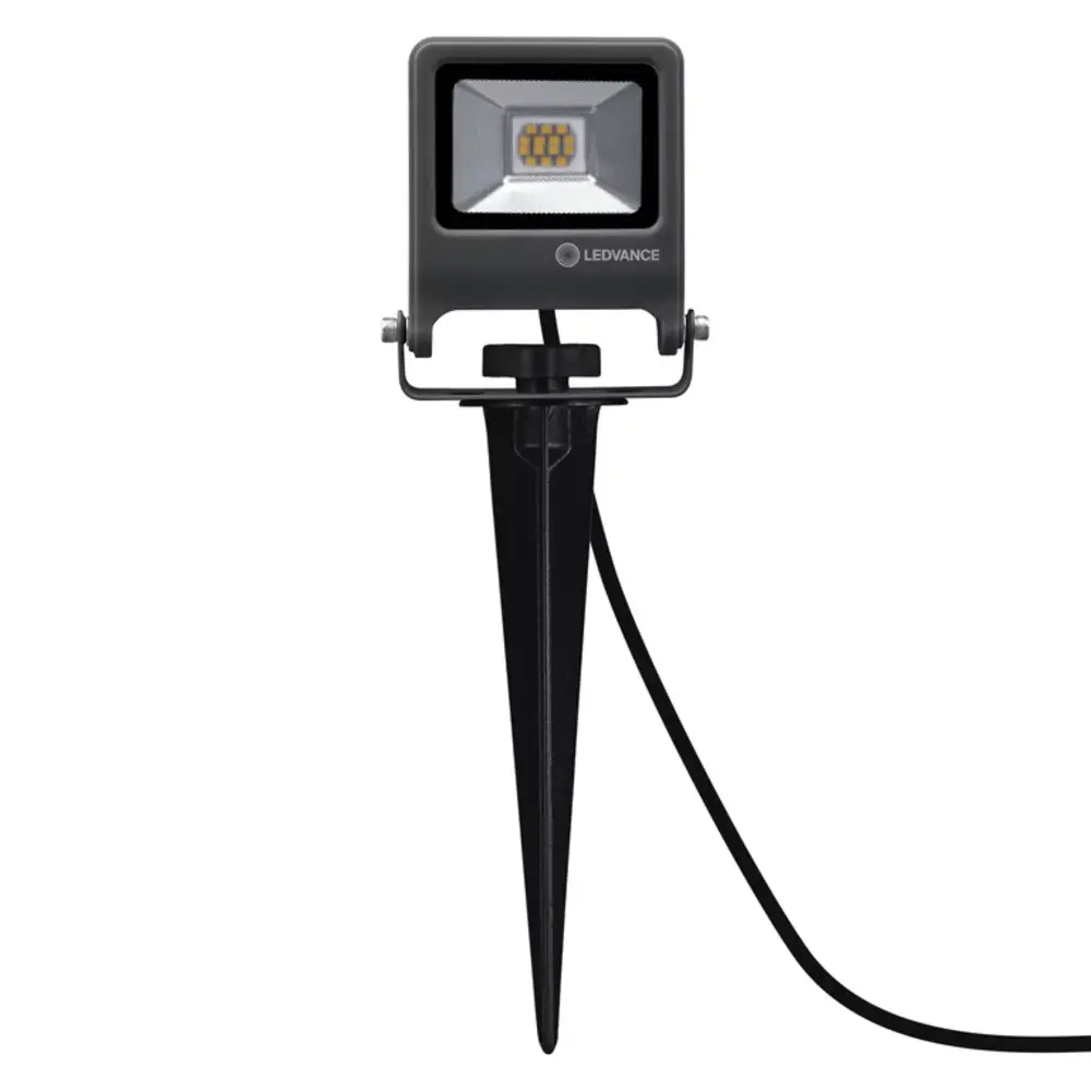 Ledvance LED Breedstraler Endura Spike Zwart 10W 800lm - IP65 - 830 Warm Wit
