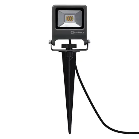 Ledvance LED Breedstraler Endura Spike Zwart 10W 800lm - IP65 - 830 Warm Wit